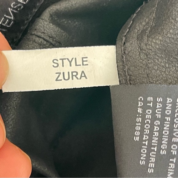 Bod & Christensen Zura Leather Jacket Women’s Size 2 Drape Front Studded Sleeves - Picture 9 of 10